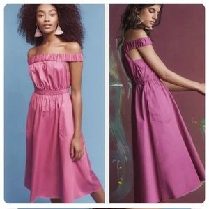 Anthropologie Maeve Mona Off the Shoulder Midi Dress Small